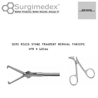 Stone Fragment Removal Forceps - Semi Rigid 4Fr 60Cm with Metal Scissor Handle